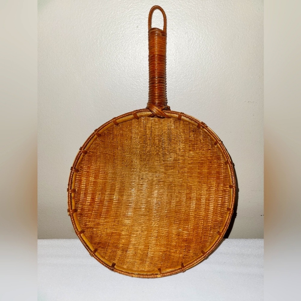 Vintage Wicker Large Basket Scoop
